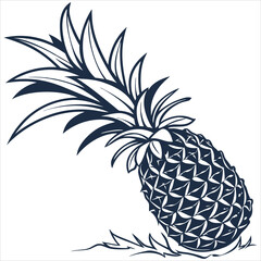 Obraz premium silhouette pineapple image on white background