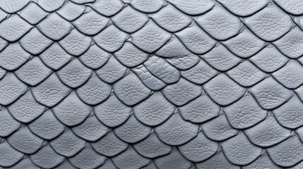Silver grey texture of snake or dragon reptile leather with detailed scales 