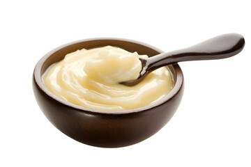 Baby food in a bowl isolated on white background.