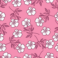 Trendy exotic hand drawn flowers seamless pattern. Floral background for textile, wallpaper, banner, covers, surface, printing and home decor. Flower vector illustration.