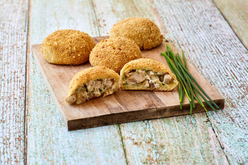 chicken and cream cheese packets with chives