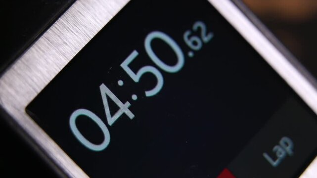 Close up of a smartwatch face with various functions
