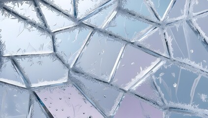 Obraz premium frozen air with intricate ice crystal patterns and three-dimensional effect