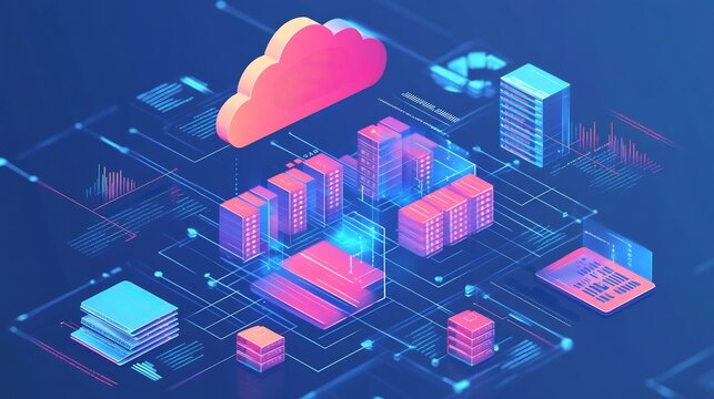 Abstract infographic of scalability strategies for SaaS businesses focusing on modular design and cloud integration