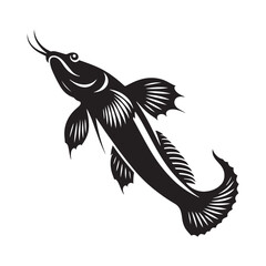 Sleek Goby fish silhouette, designed for modern artwork - Goby fish illustration - Minimalist Goby vector - Fish silhouette
