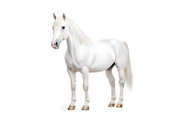 Obraz premium White horse isolated on white background