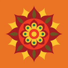 A Rangoli vector art illustration