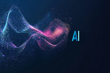 Artificial intelligence conceptual visualization with abstract digital background and data patterns