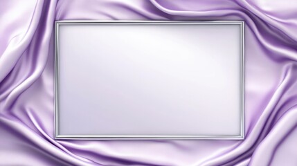 Silver Frame on Lavender Silk Draped Background