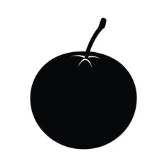 Pitanga (Surinam Cherry) Silhouette Vector Art and Black and White Fruit Design