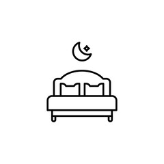 Bed flat vector icon. Hotel flat vector icon. Accommodation flat vector icon