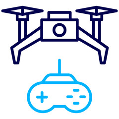Drone Remote Outline Color icon