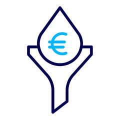 Euro Funnel Outline Color icon