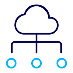 Cloud data Flow Outline Color icon