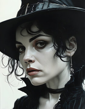 Mysterious Woman in a Black Hat