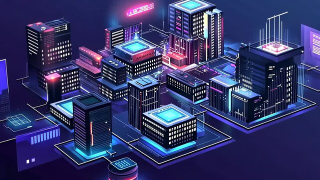 Cyber City: A Futuristic Metropolis of Data and Technology