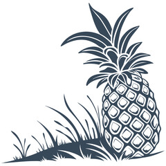 Obraz premium silhouette pineapple image on white background