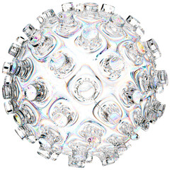 White 3D Dispersion Glass Shapes
