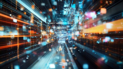 Fototapeta premium Abstract visualization of omnichannel engagement strategies in ecommerce focusing on personalized experiences and seamless shopping paths