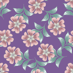 Trendy exotic hand drawn flowers seamless pattern. Floral background for textile, wallpaper, banner, covers, surface, printing and home decor. Flower vector illustration.
