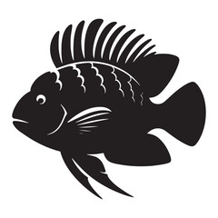 Ethereal Parrotfish silhouette, a dreamy marine icon - Parrotfish illustration - Minimalist Parrotfish vector - Fish silhouette
