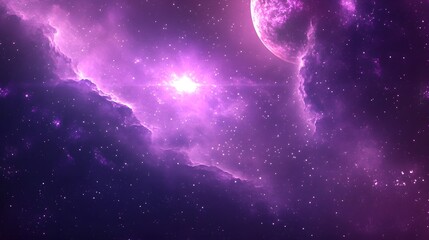 Beautiful purple space background with a sci-fi cosmic atmosphere, space, background, purple, beautiful, cosmic, galaxy
