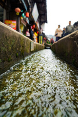 Cultural exploration of ancient waterways historic town photography urban environment ground view serenity