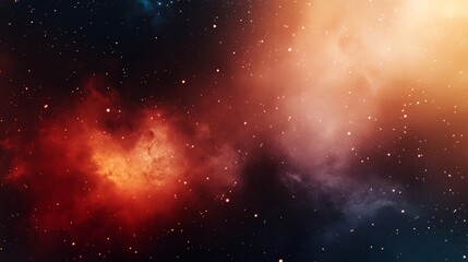Fototapeta premium A space background with a red cloud and many stars