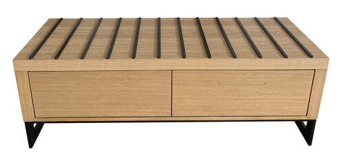 old wooden box on white and transparent background