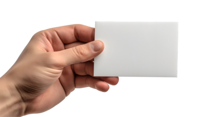 Blank White Card Mockup Minimalist Design, Clean and Simple for Advertising Themes, isolated on transparent background.