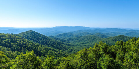 Obraz premium Panoramic View of Forested Mountain Range
