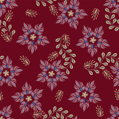Trendy exotic hand drawn flowers seamless pattern. Floral background for textile, wallpaper, banner, covers, surface, printing and home decor. Flower vector illustration.