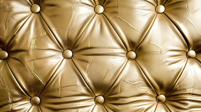 opulent gold leather texture with intricate quilted details reflecting sophistication and elegance. generative ai