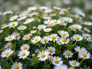 Fototapeta premium Field of Blooming White Daisies