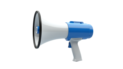 Blue Megaphone Isolated on Transparent Background