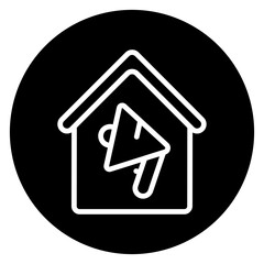 Inverted Bold Circle Real Estate Marketing Icon