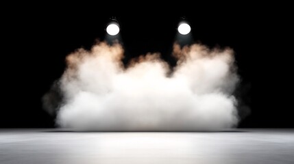 thick fog and smoke swirling, dramatic dark background