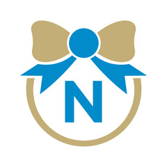 Initial Tie Logo Combine With Letter N Vector Template