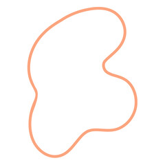 An abstract, freeform shape with a smooth outline, suggesting fluidity and creativity.