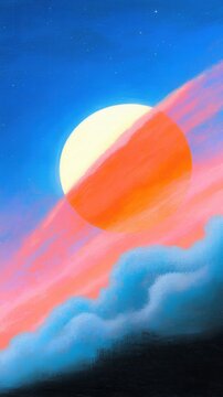 Dynamic trinary star system orbiting in cosmic space digital art astronomical environment vibrant colors