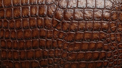 Exquisite crocodile leather texture with glossy finish for luxury accessories