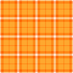 Elegance texture fabric tartan, retro vector seamless pattern. Up background check textile plaid in bright and orange colors.