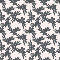 Cute feminine watercolor seamless pattern with wildflowers.hand drawn,