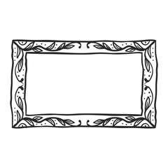 Doodle hand drawn trendy frame elements with swirls and wavy lines.
