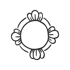 Doodle hand drawn trendy frame elements with swirls and wavy lines.