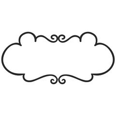 Doodle hand drawn trendy frame elements with swirls and wavy lines.