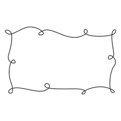 Doodle hand drawn trendy frame elements with swirls and wavy lines.