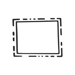 Doodle hand drawn trendy frame elements with swirls and wavy lines.