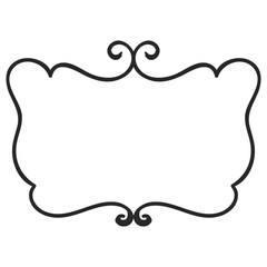 Doodle hand drawn trendy frame elements with swirls and wavy lines.