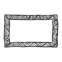 Doodle hand drawn trendy frame elements with swirls and wavy lines.